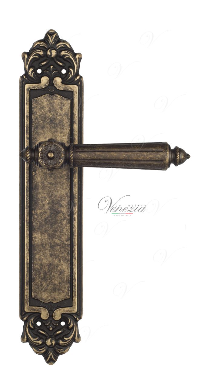 Door Handle Venezia  CASTELLO  On Backplate PL96 Antique Bronze