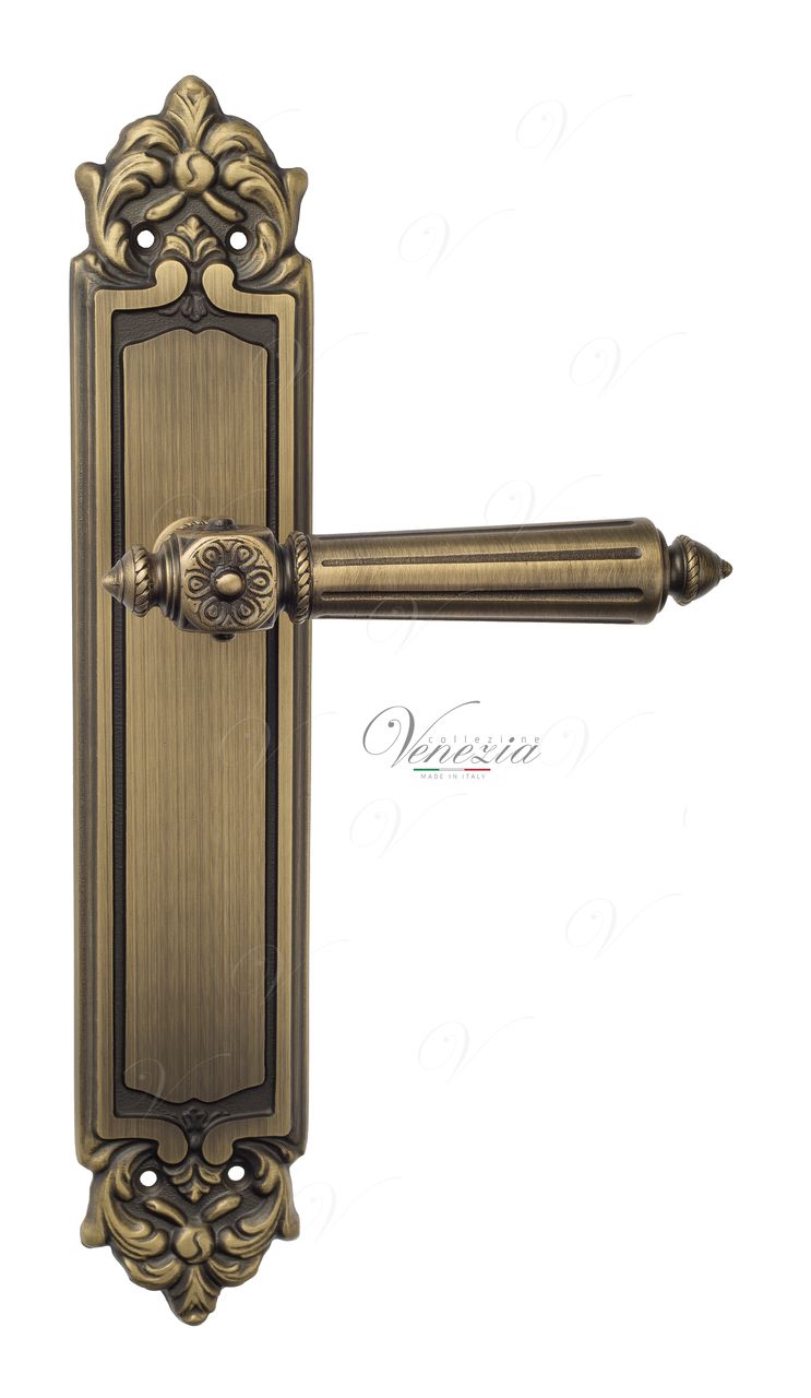 Door Handle Venezia  CASTELLO  On Backplate PL96 Mat Bronze