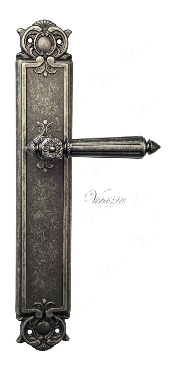 Door Handle Venezia  CASTELLO  On Backplate PL97 Antique Silver
