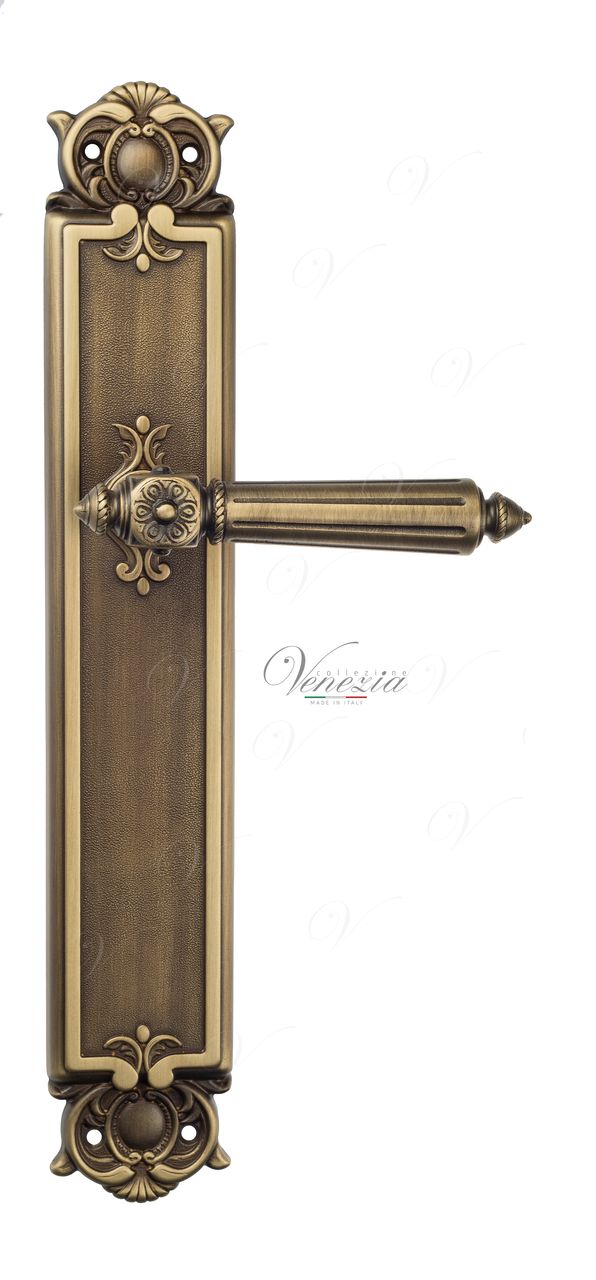 Door Handle Venezia  CASTELLO  On Backplate PL97 Mat Bronze