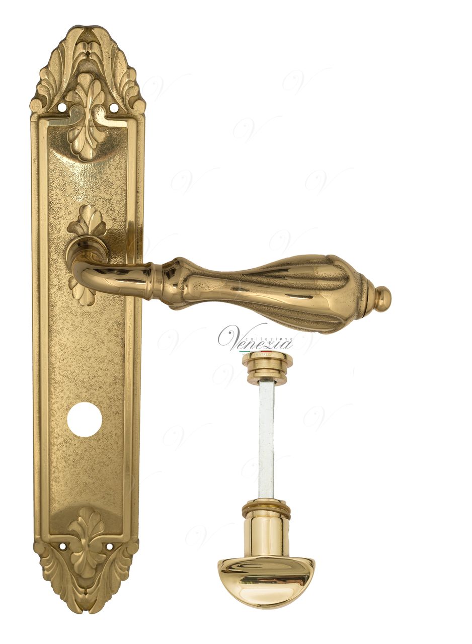 Door Handle Venezia  ANAFESTO  WC-2 On Backplate PL90 Polished Brass
