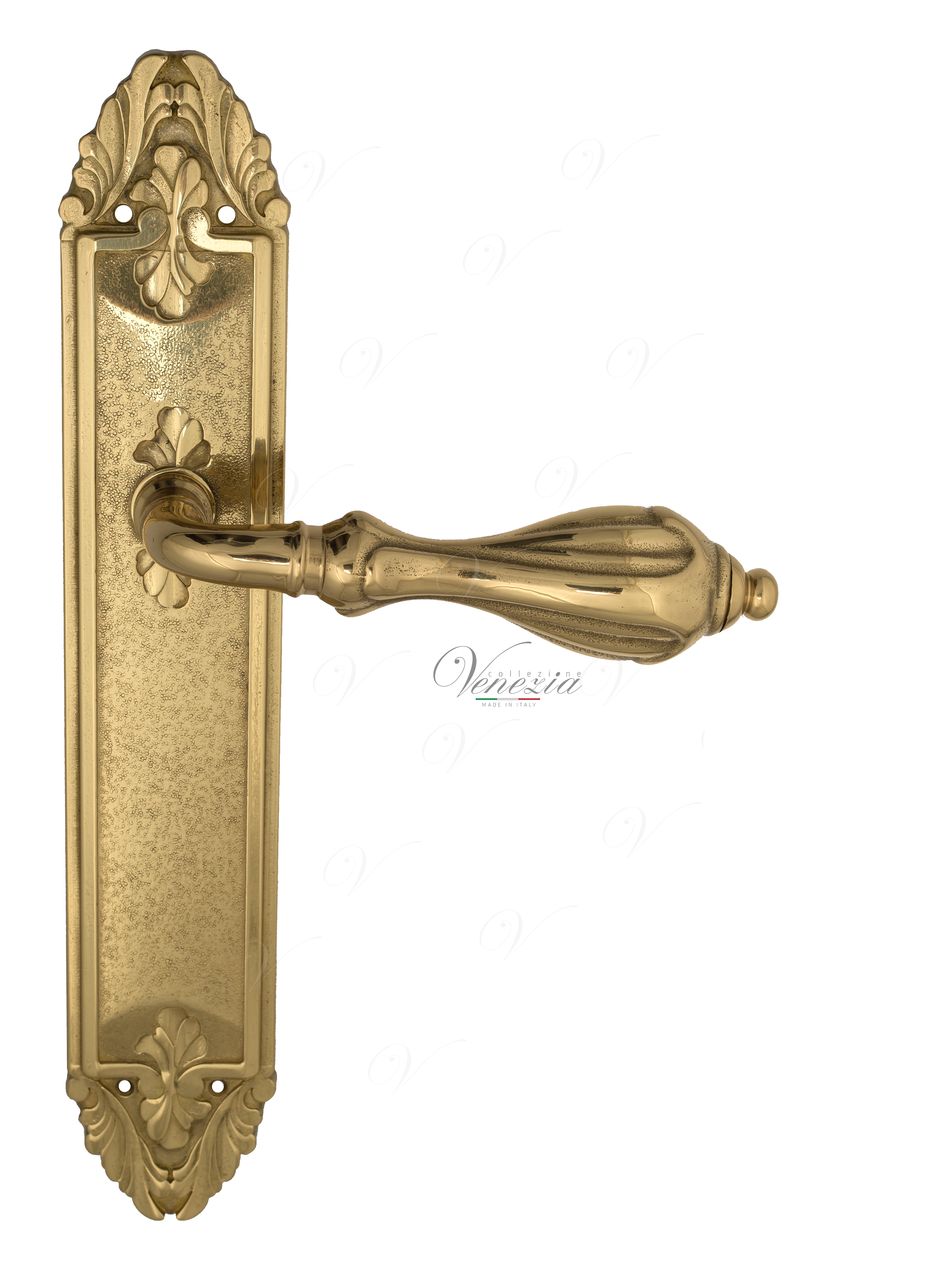 Door Handle Venezia  ANAFESTO  On Backplate PL90 Polished Brass