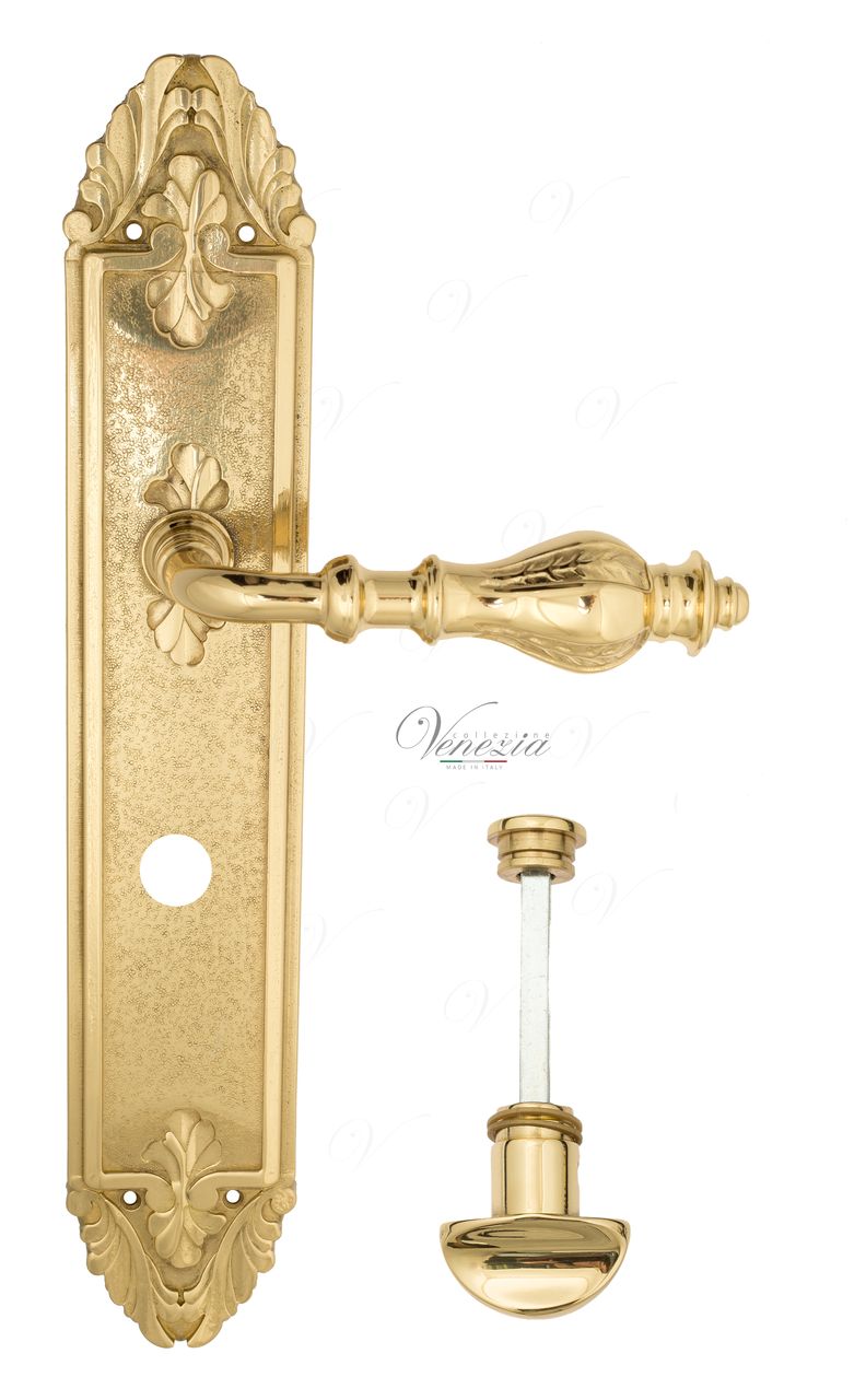 Door Handle Venezia  GIFESTION  WC-2 On Backplate PL90 Polished Brass