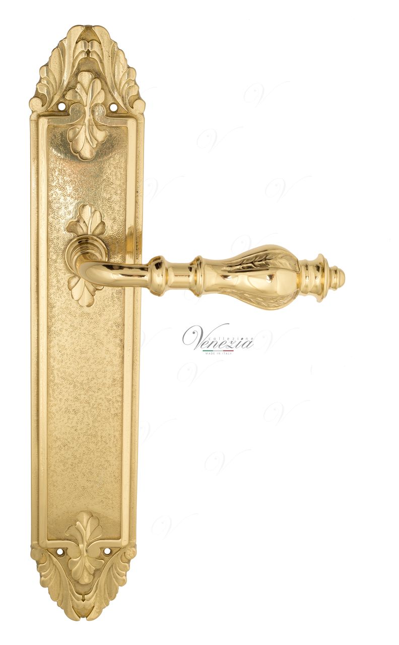Door Handle Venezia  GIFESTION  On Backplate PL90 Polished Brass