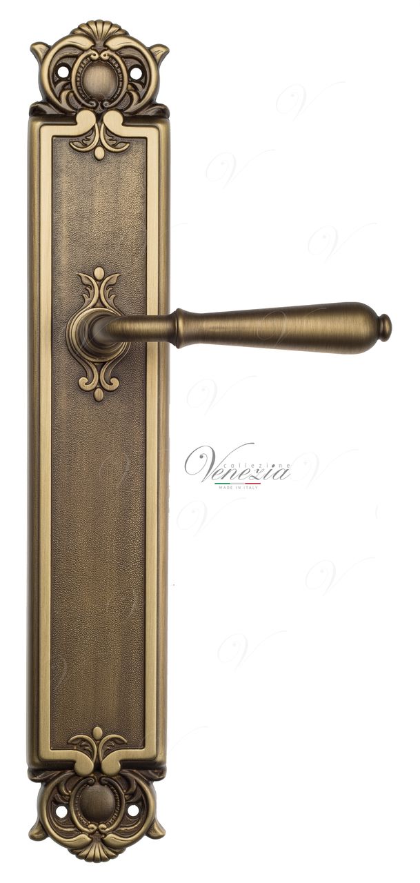 Door Handle Venezia  CLASSIC  On Backplate PL97 Mat Bronze