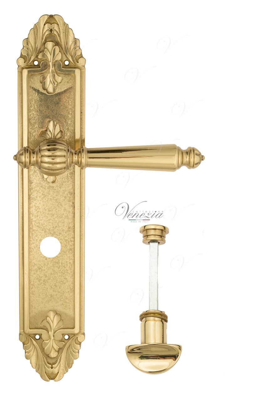 Door Handle Venezia  PELLESTRINA  WC-2 On Backplate PL90 Polished Brass