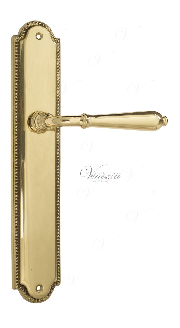 Door Handle Venezia  CLASSIC  On Backplate PL98 Polished Brass