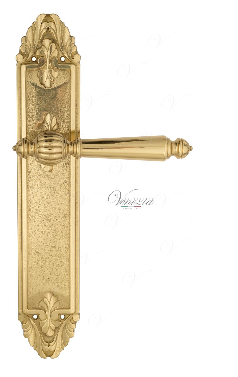 Door Handle Venezia  PELLESTRINA  On Backplate PL90 Polished Brass