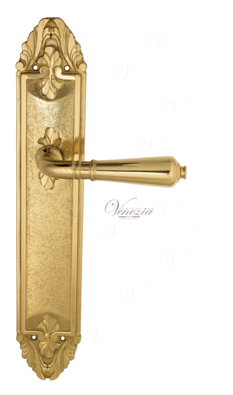 Door Handle Venezia  VIGNOLE  On Backplate PL90 Polished Brass
