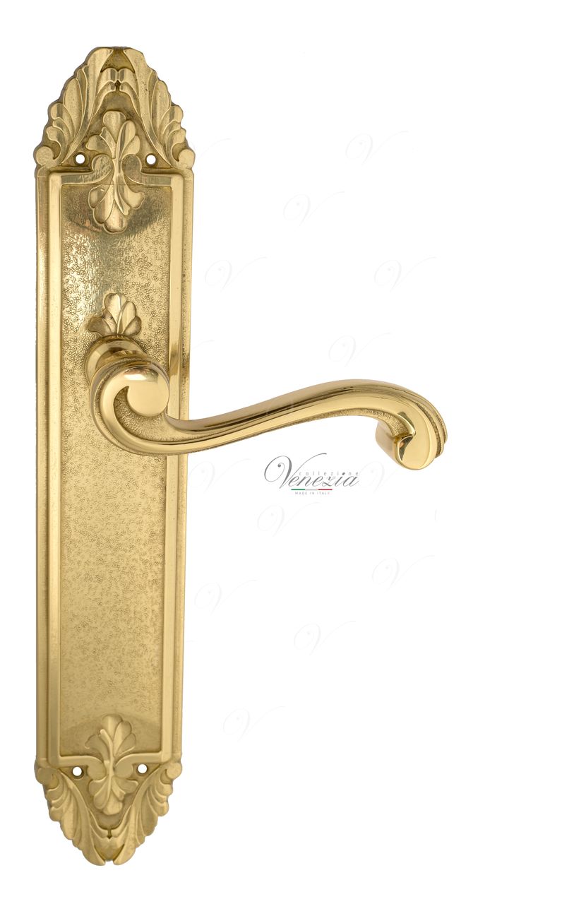 Door Handle Venezia  VIVALDI  On Backplate PL90 Polished Brass