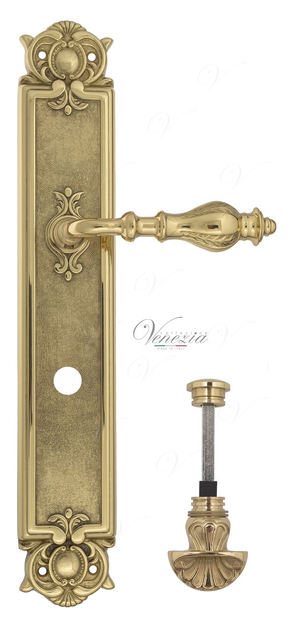 Door Handle Venezia  GIFESTION  WC-4 On Backplate PL97 Polished Brass