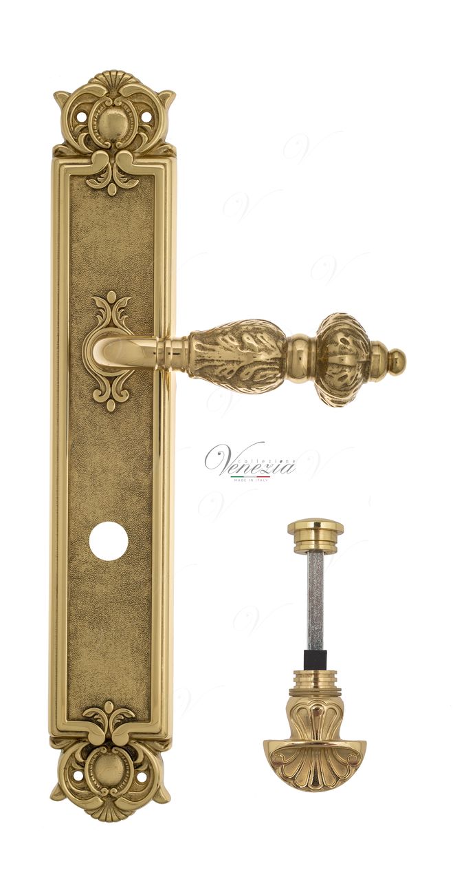 Door Handle Venezia  LUCRECIA  WC-4 On Backplate PL97 Polished Brass