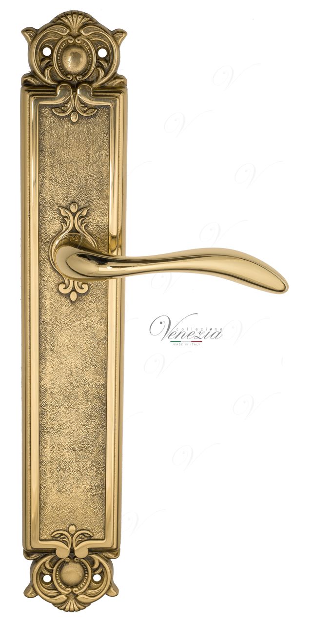 Door Handle Venezia  ALESSANDRA  On Backplate PL97 Polished Brass