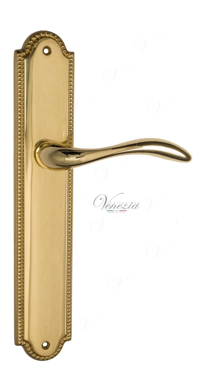 Door Handle Venezia  ALESSANDRA  On Backplate PL98 Polished Brass