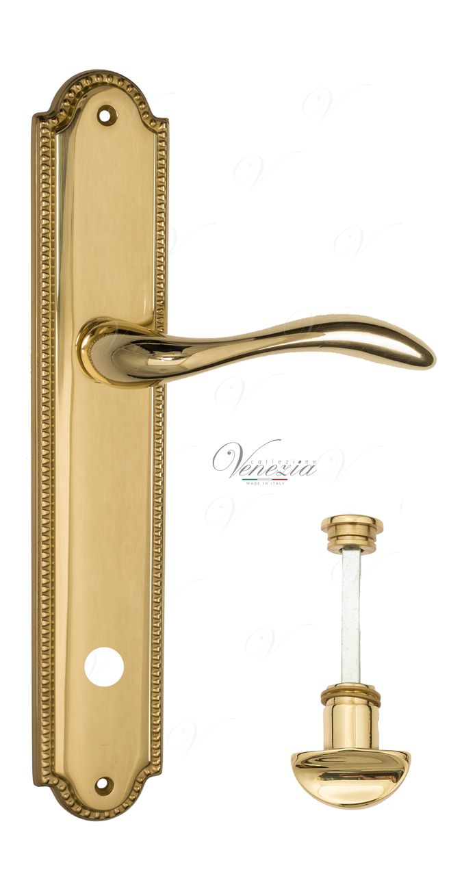 Door Handle Venezia  ALESSANDRA  WC-2 On Backplate PL98 Polished Brass