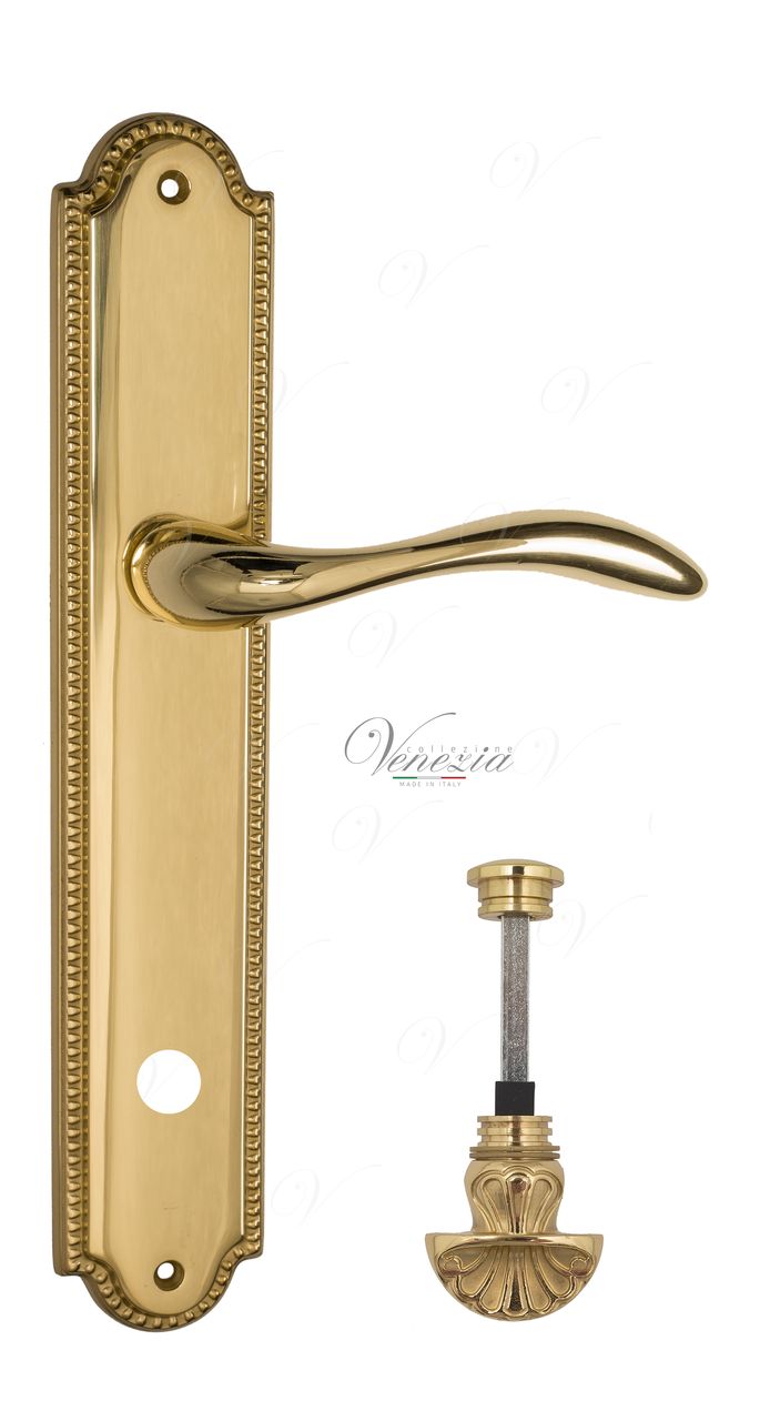 Door Handle Venezia  ALESSANDRA  WC-4 On Backplate PL98 Polished Brass