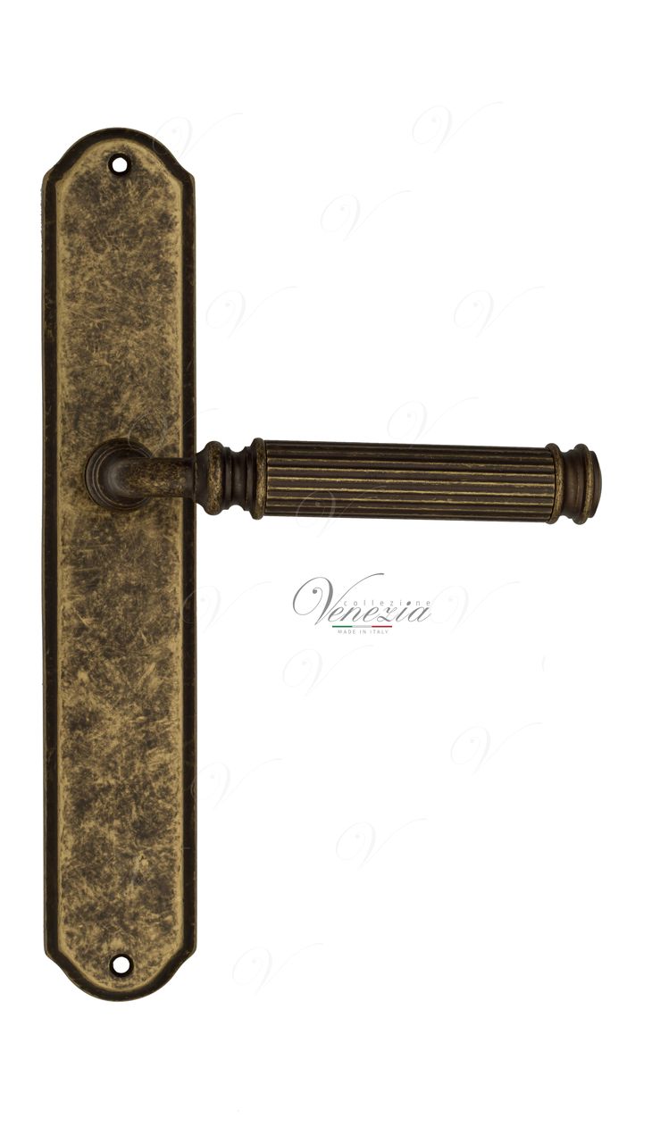 Door Handle Venezia  MOSCA  On Backplate PL02 Antique Bronze