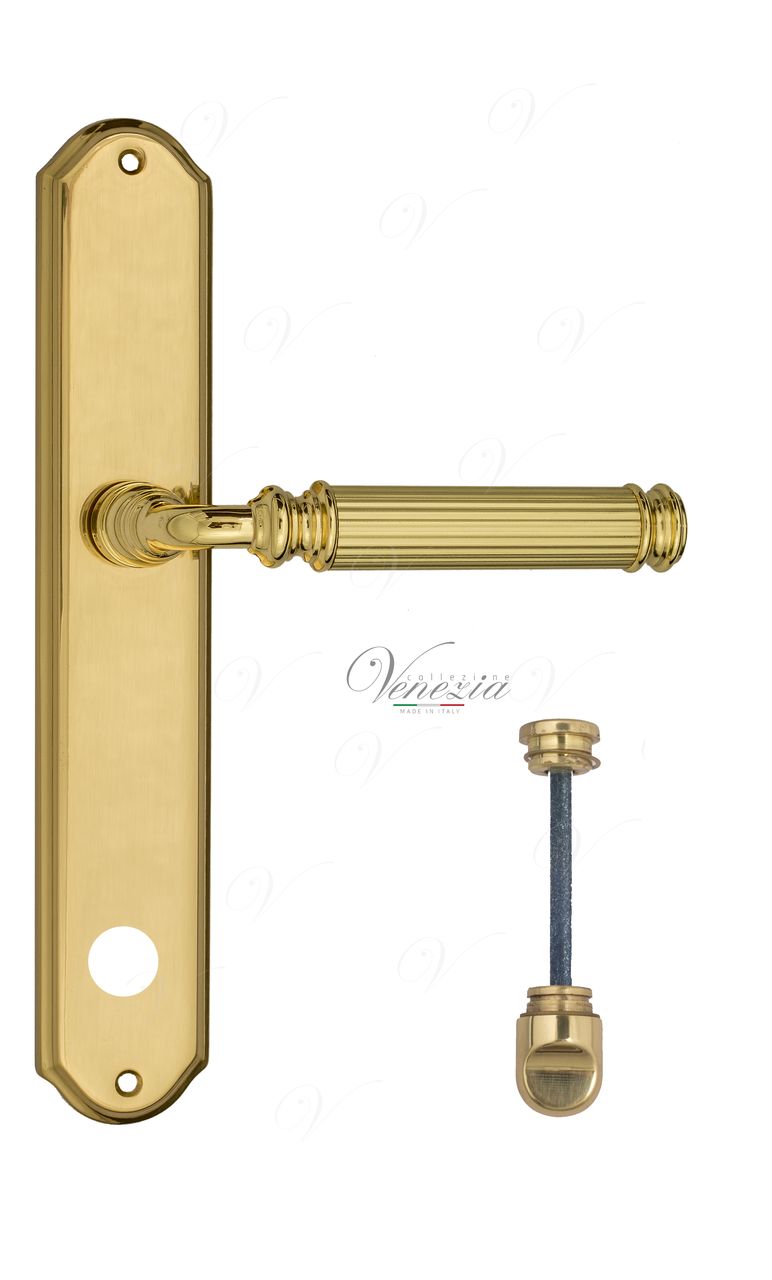 Door Handle Venezia  MOSCA  WC-1 On Backplate PL02 Polished Brass