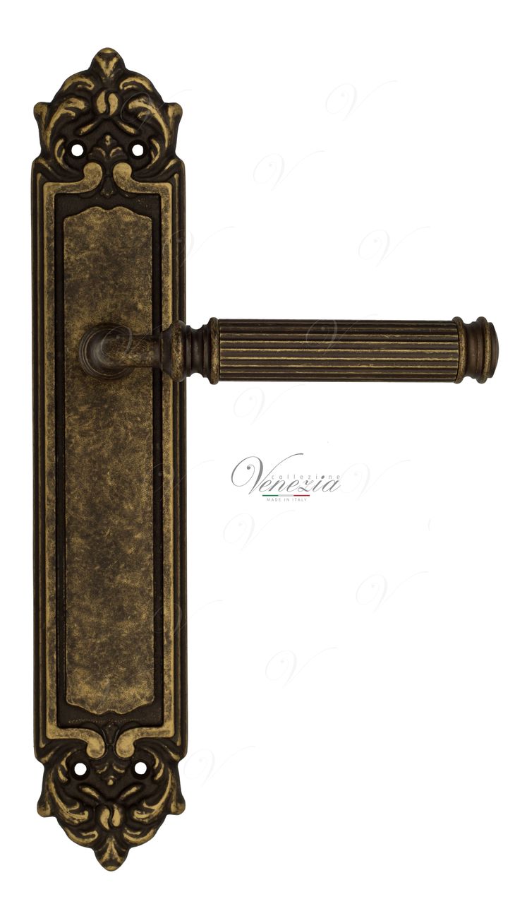 Door Handle Venezia  MOSCA  On Backplate PL96 Antique Bronze
