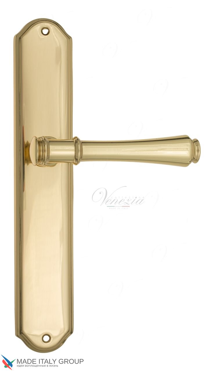 Door Handle Venezia  CALLISTO  On Backplate PL02 Polished Brass