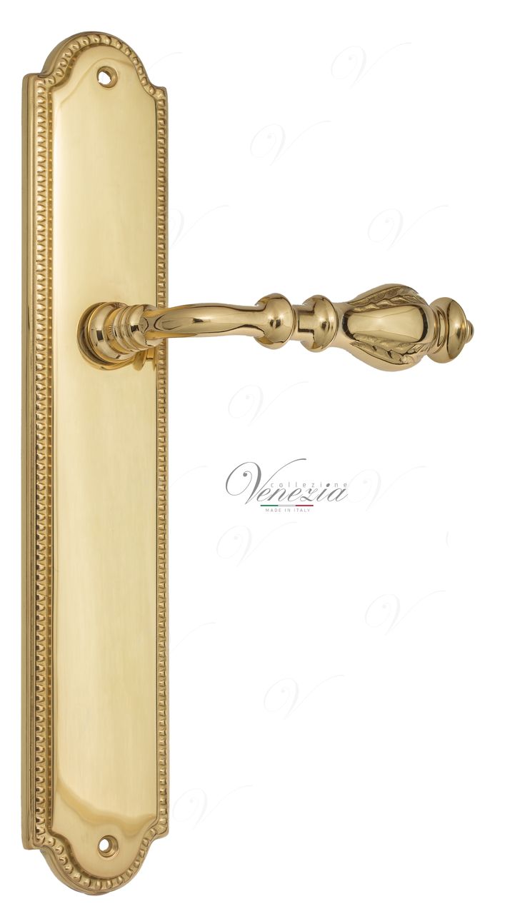Door Handle Venezia  GIFESTION  On Backplate PL98 Polished Brass