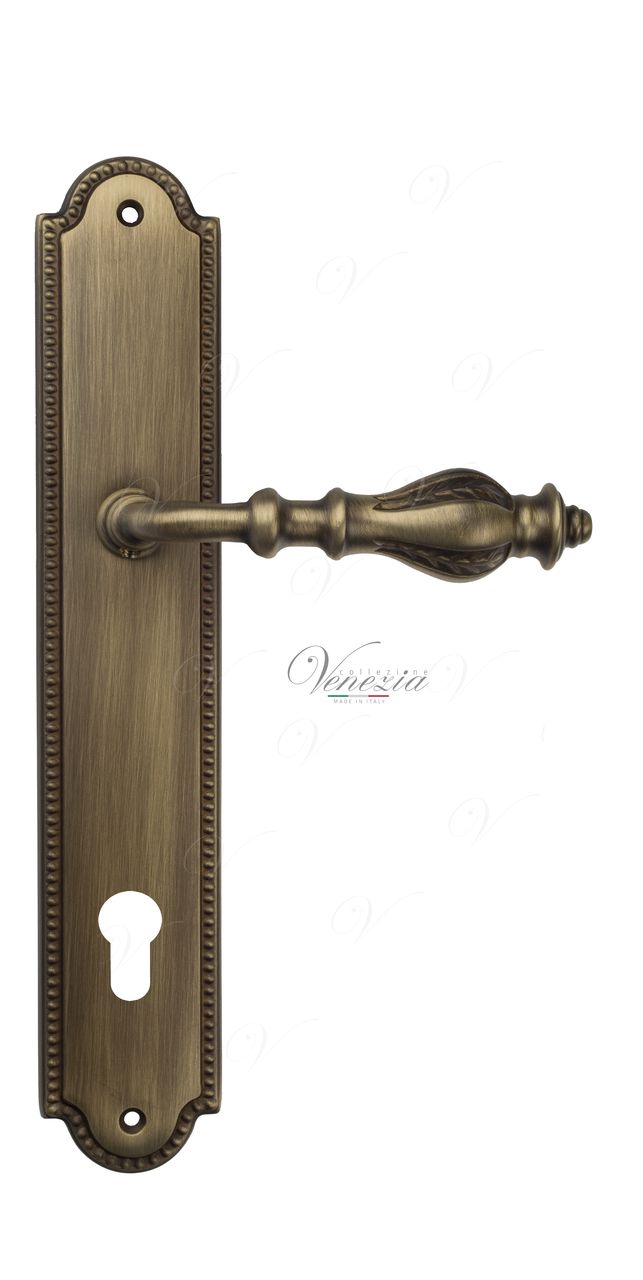 Door Handle Venezia  GIFESTION  CYL On Backplate PL98 Mat Bronze