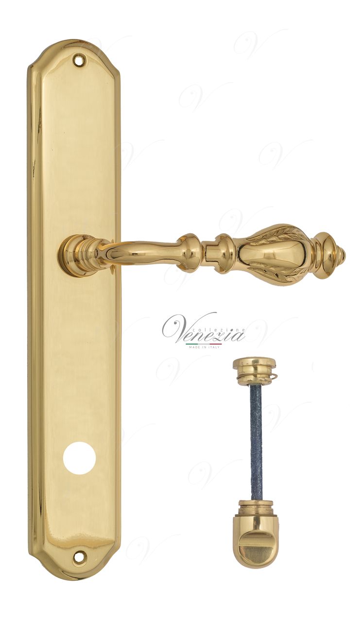 Door Handle Venezia  GIFESTION  WC-1 On Backplate PL02 Polished Brass