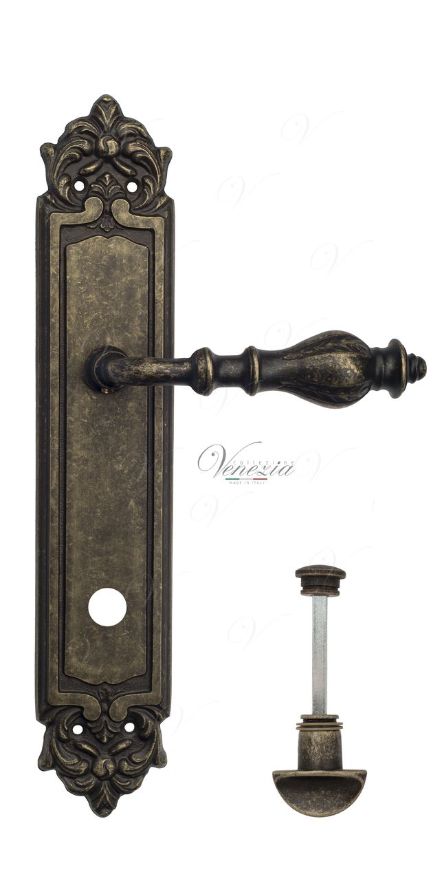 Door Handle Venezia  GIFESTION  WC-2 On Backplate PL96 Antique Bronze