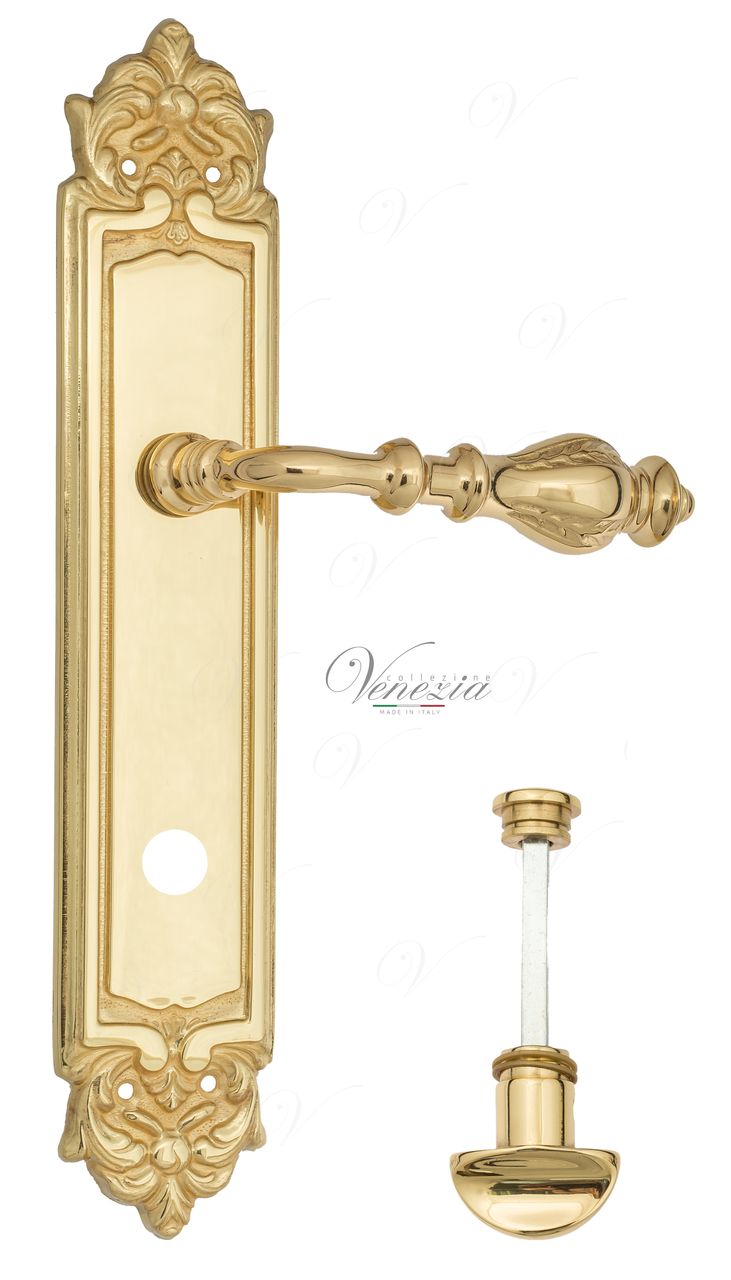 Door Handle Venezia  GIFESTION  WC-2 On Backplate PL96 Polished Brass