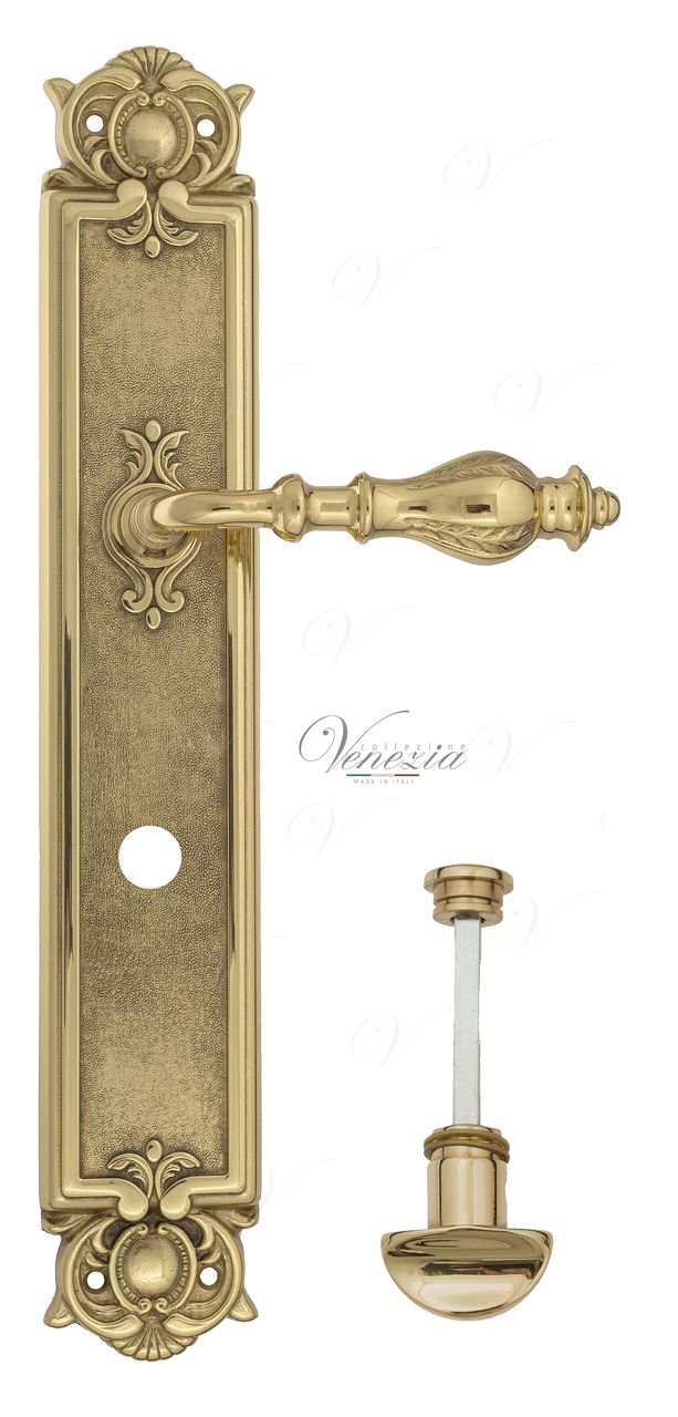 Door Handle Venezia  GIFESTION  WC-2 On Backplate PL97 Polished Brass