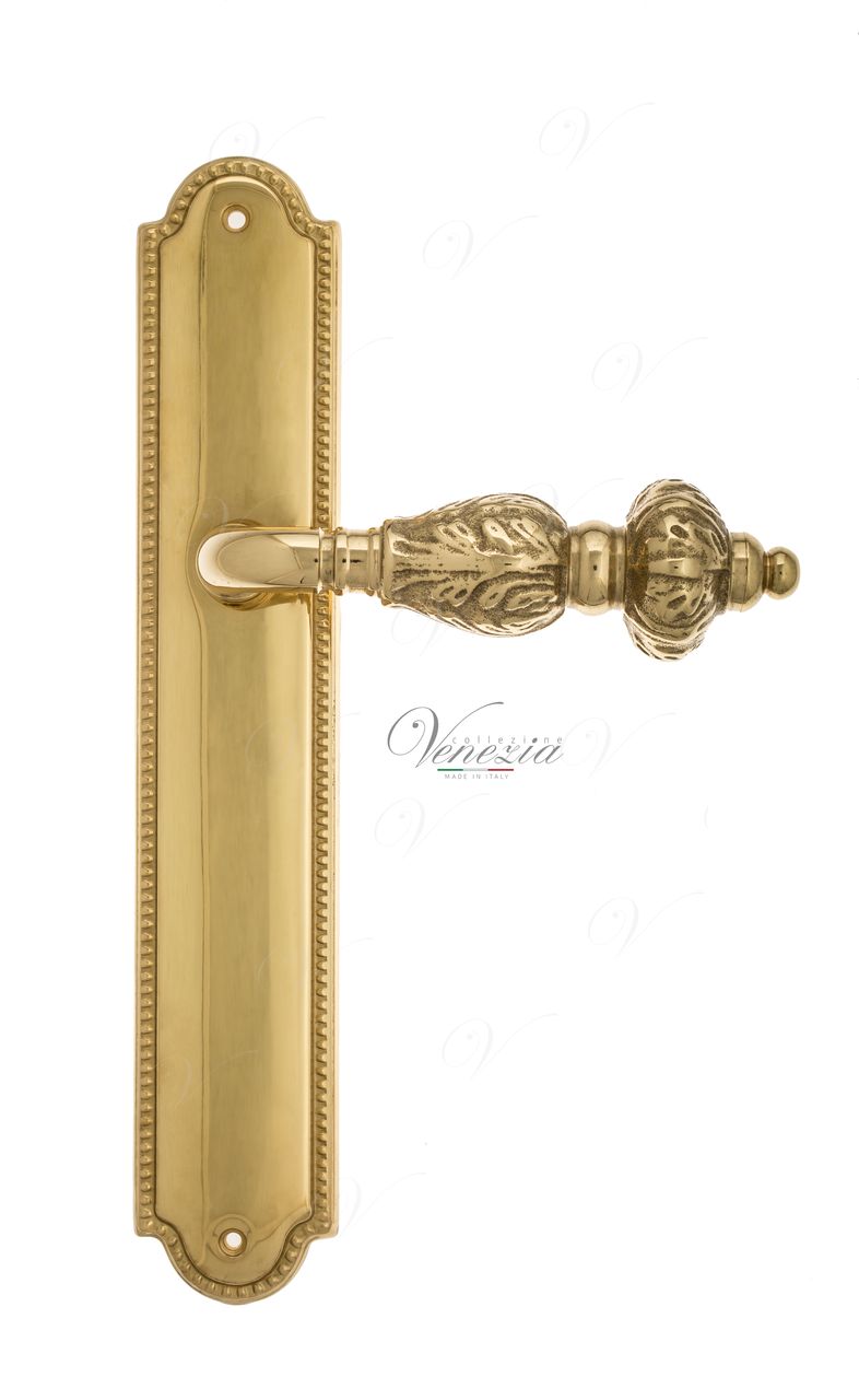 Door Handle Venezia  LUCRECIA  On Backplate PL98 Polished Brass