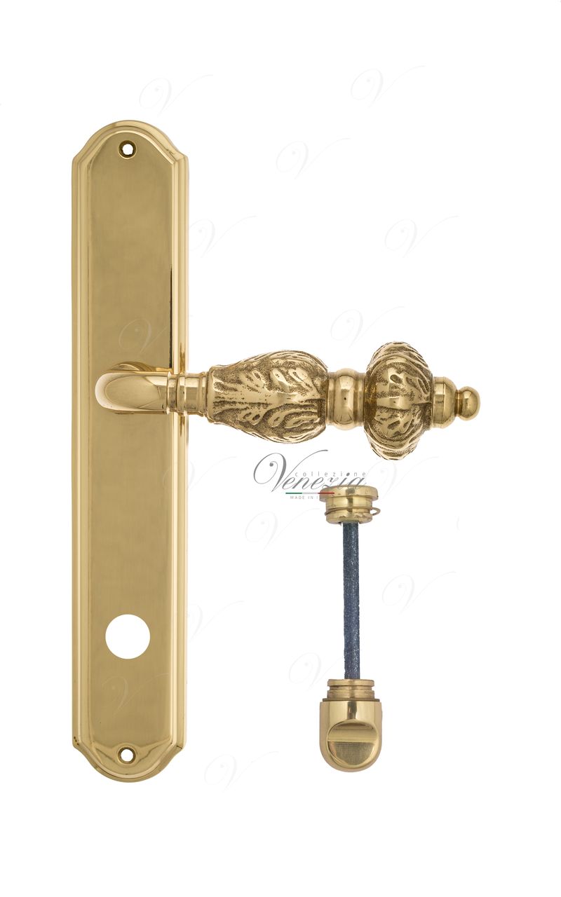 Door Handle Venezia  LUCRECIA  WC-1 On Backplate PL02 Polished Brass