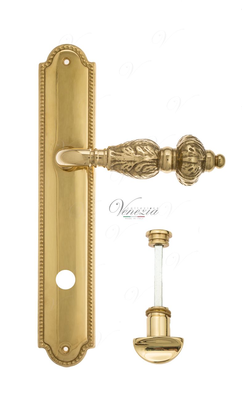 Door Handle Venezia  LUCRECIA  WC-2 On Backplate PL98 Polished Brass