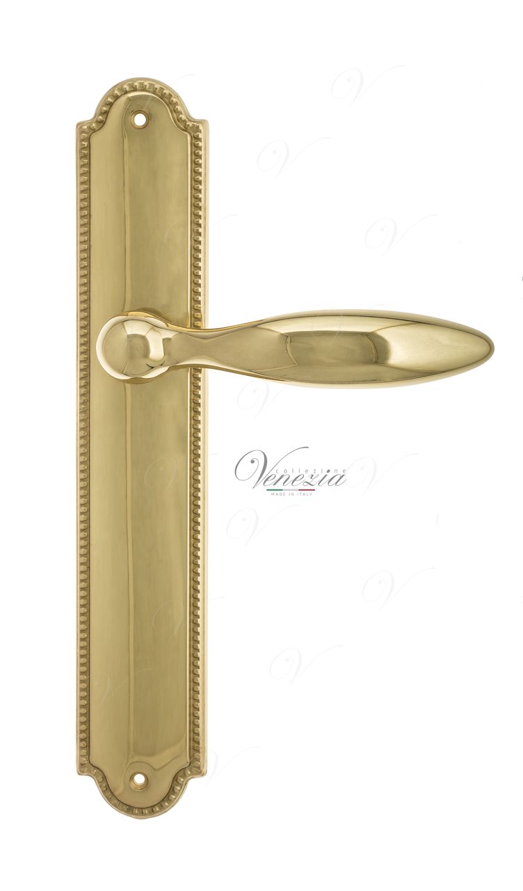 Door Handle Venezia  MAGGIORE  On Backplate PL98 Polished Brass