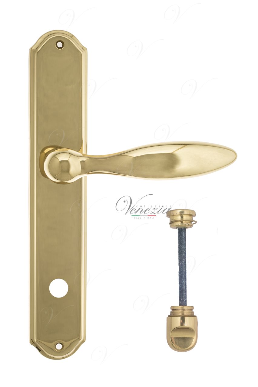 Door Handle Venezia  MAGGIORE  WC-1 On Backplate PL02 Polished Brass
