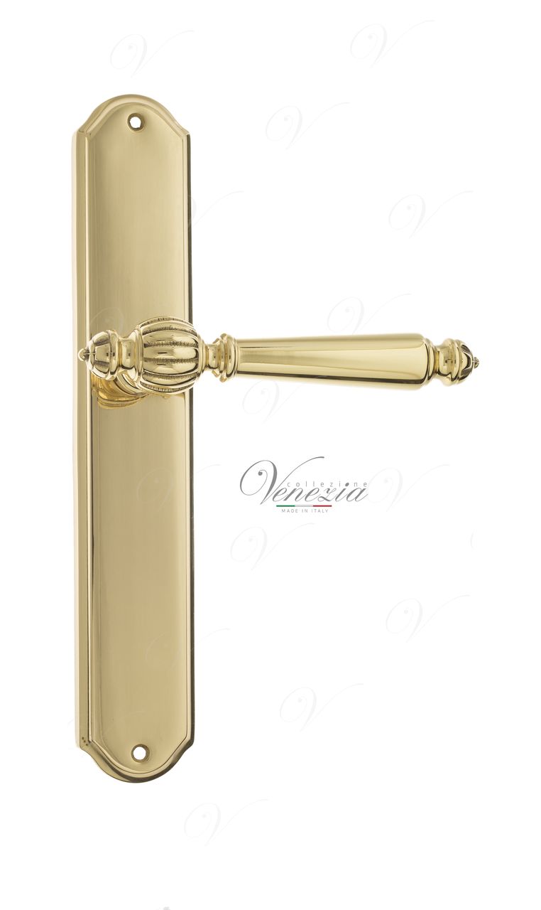Door Handle Venezia  PELLESTRINA  On Backplate PL02 Polished Brass