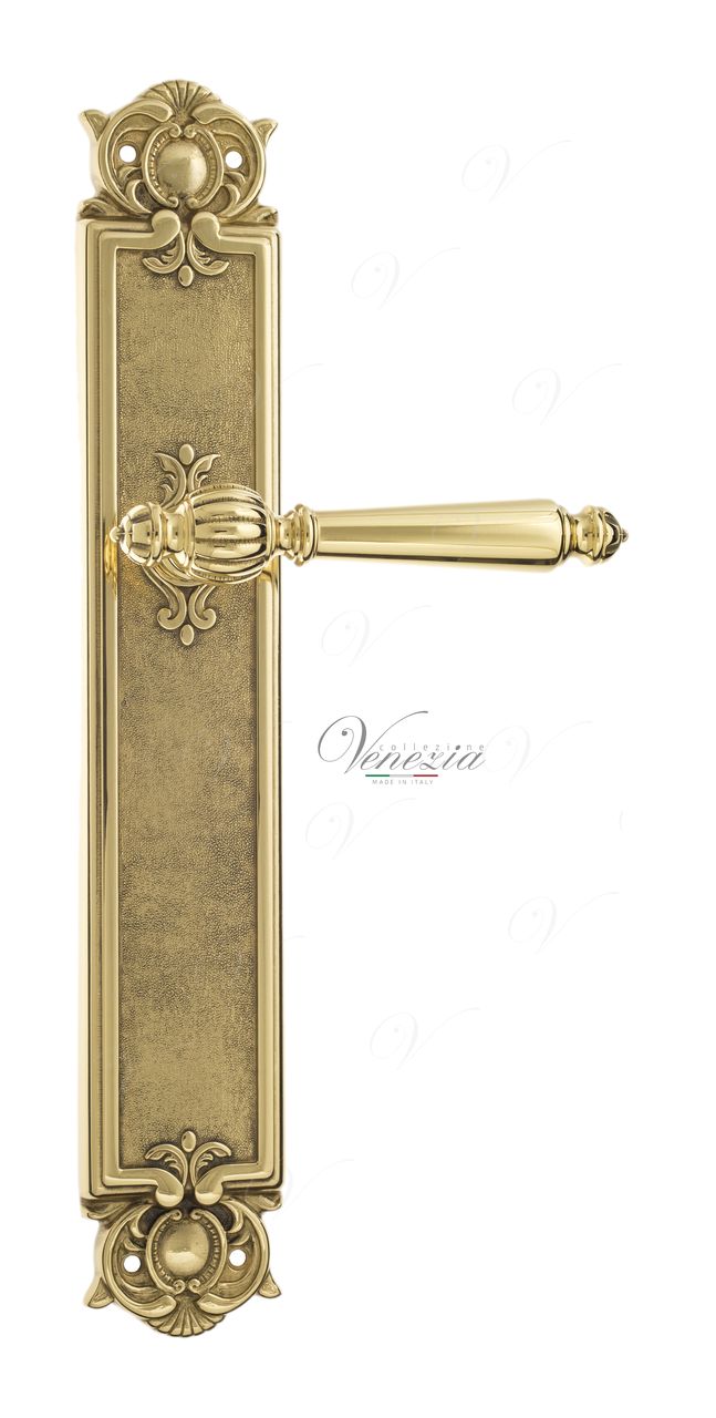 Door Handle Venezia  PELLESTRINA  On Backplate PL97 Polished Brass