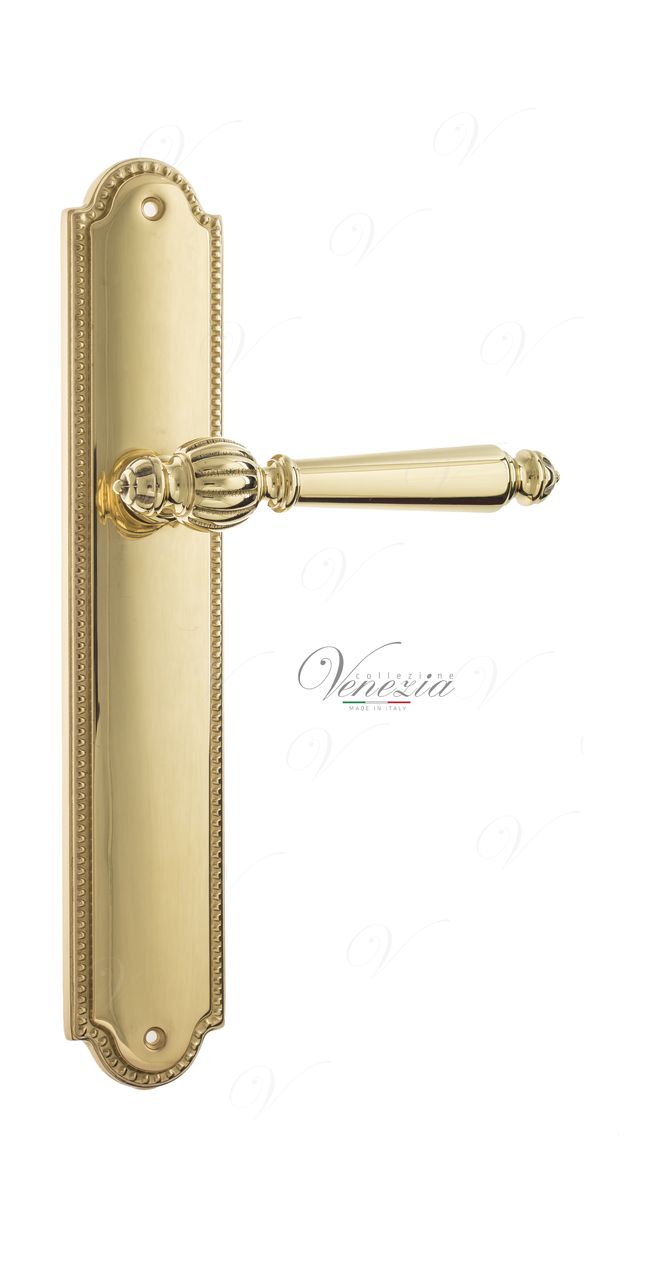 Door Handle Venezia  PELLESTRINA  On Backplate PL98 Polished Brass