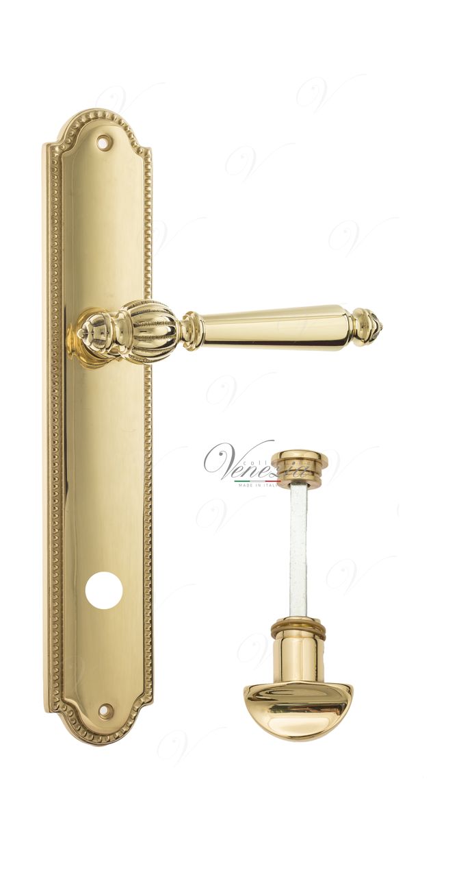 Door Handle Venezia  PELLESTRINA  WC-2 On Backplate PL98 Polished Brass