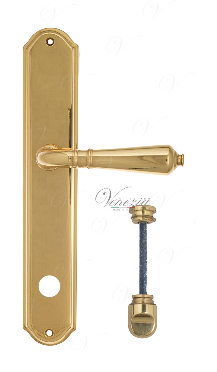 Door Handle Venezia  VIGNOLE  WC-1 On Backplate PL02 Polished Brass