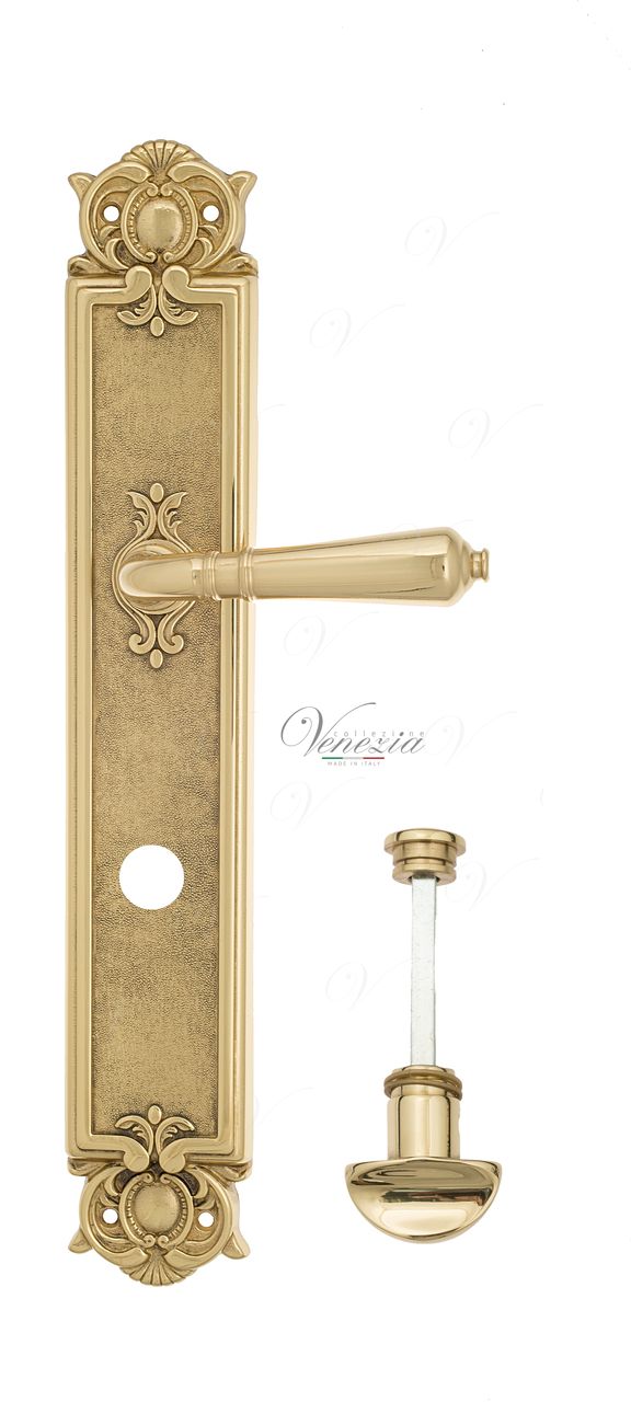 Door Handle Venezia  VIGNOLE  WC-2 On Backplate PL97 Polished Brass