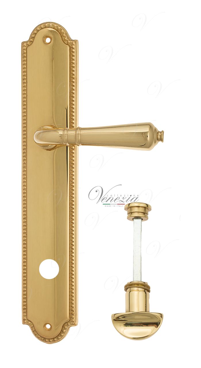 Door Handle Venezia  VIGNOLE  WC-2 On Backplate PL98 Polished Brass