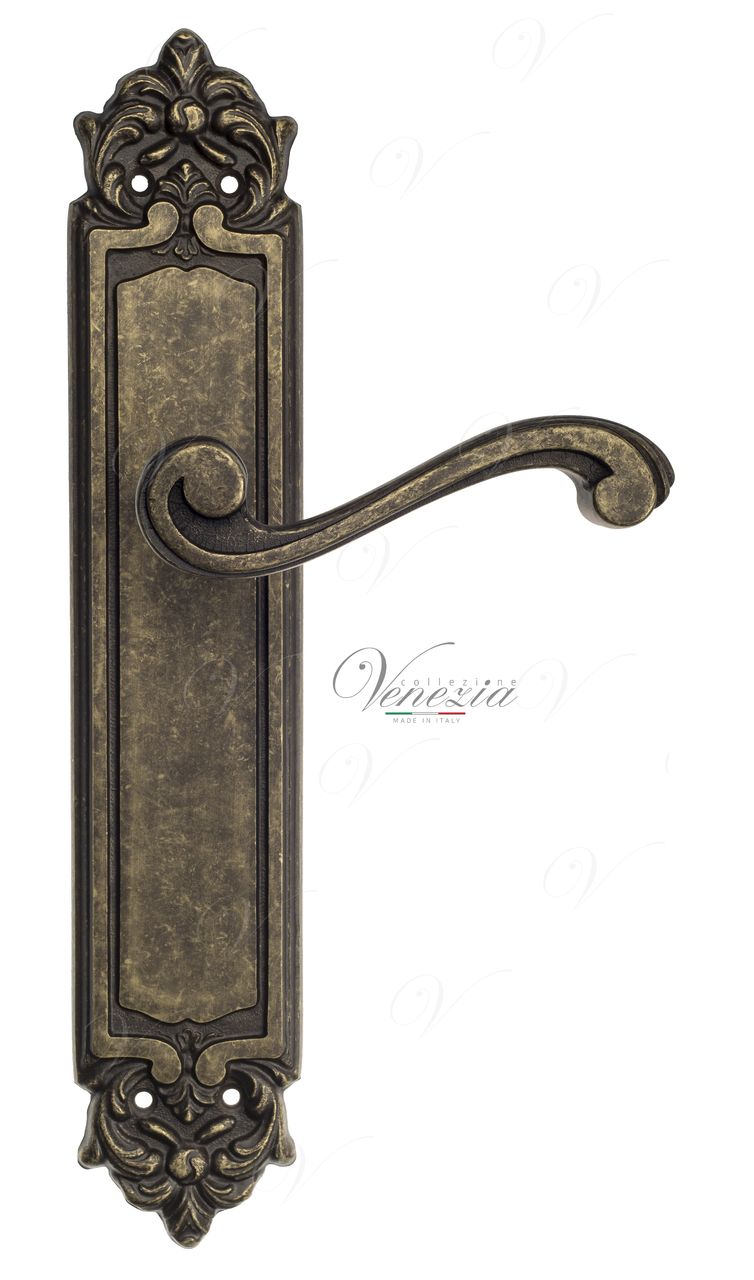 Door Handle Venezia  VIVALDI  On Backplate PL96 Antique Bronze