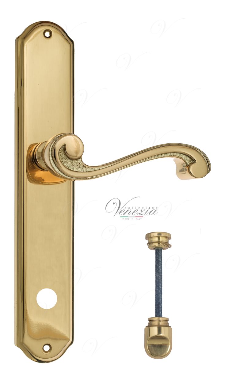 Door Handle Venezia  VIVALDI  WC-1 On Backplate PL02 Polished Brass