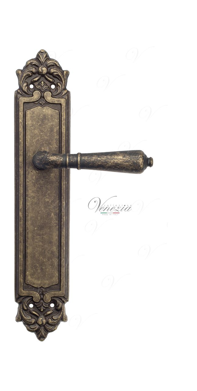 Door Handle Venezia  VIGNOLE  On Backplate PL96 Antique Bronze