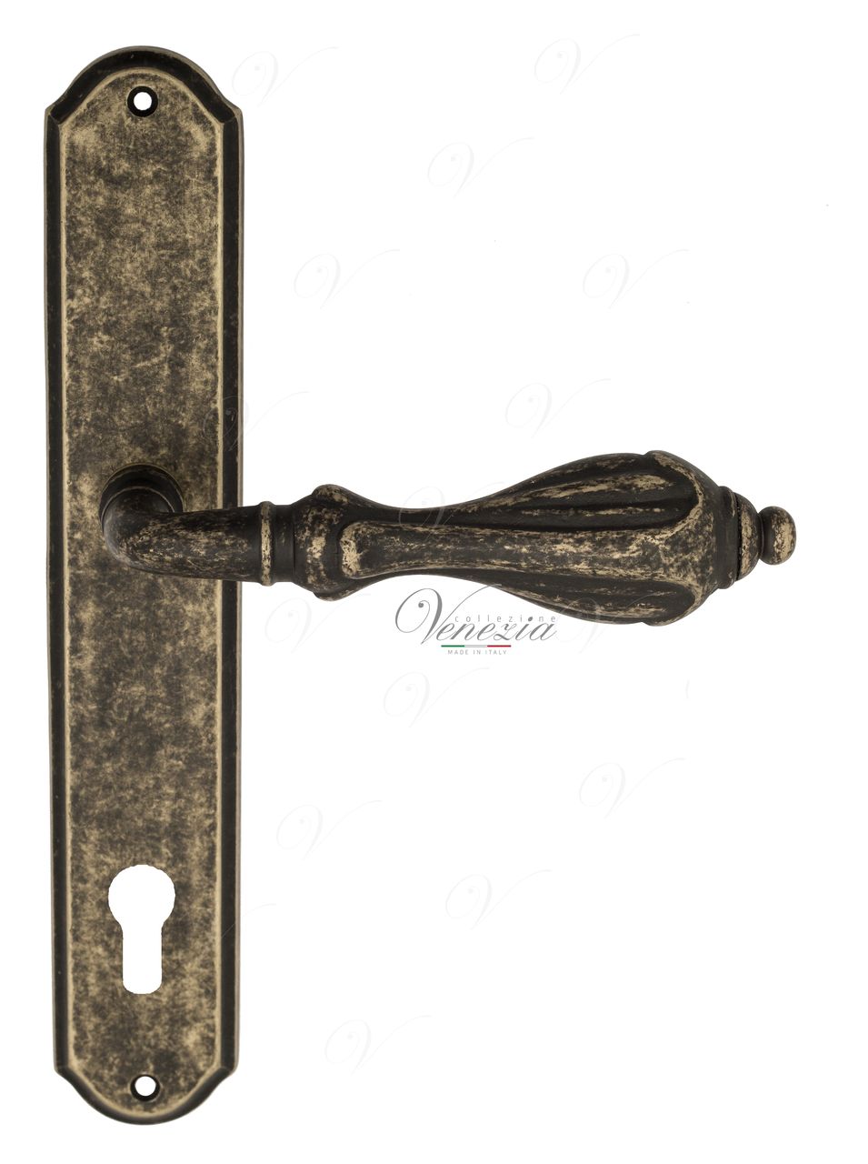 Door Handle Venezia  ANAFESTO  CYL On Backplate PL02 Antique Bronze