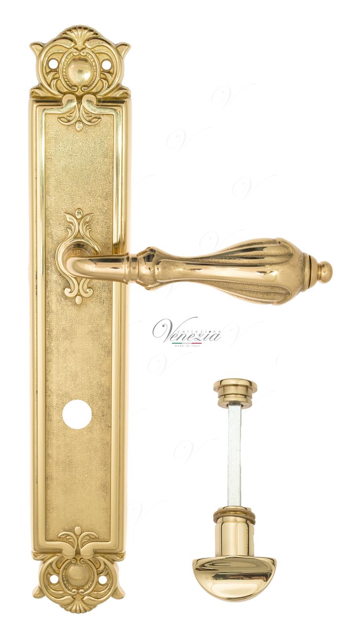 Door Handle Venezia  ANAFESTO  WC-2 On Backplate PL97 Polished Brass