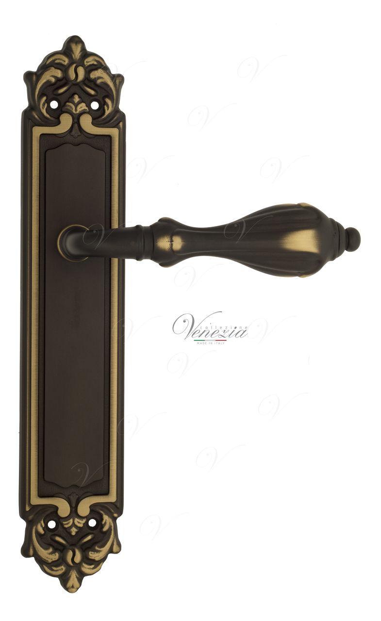 Door Handle Venezia  ANAFESTO  On Backplate PL96 Dark Bronze