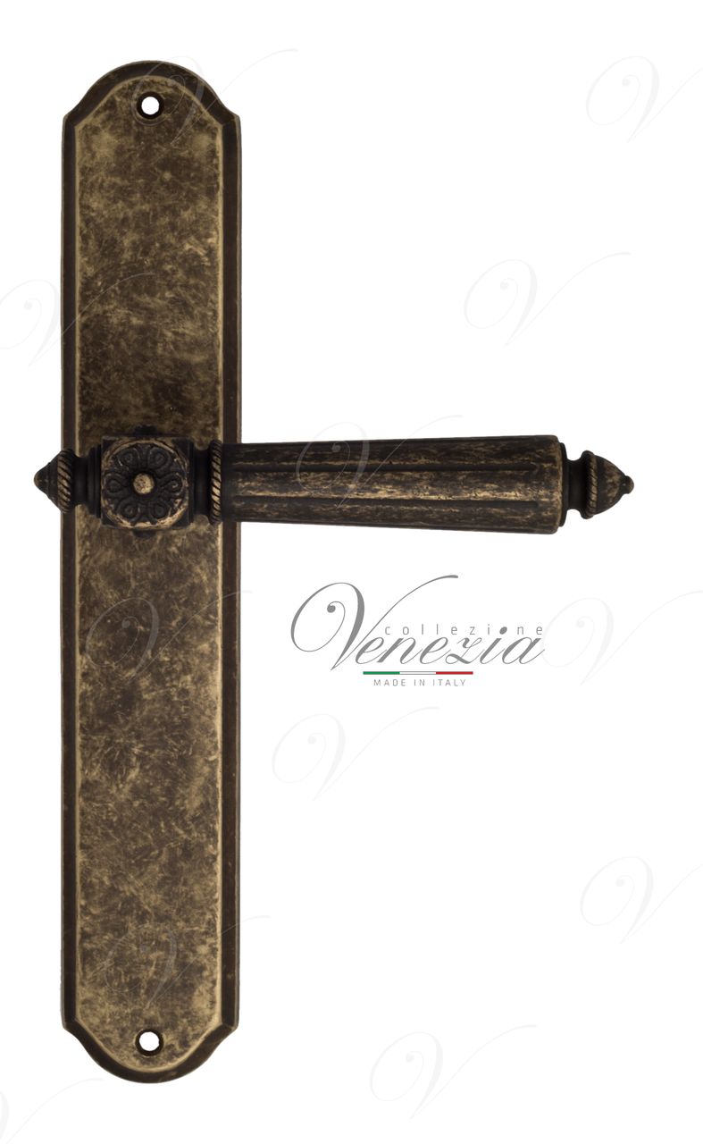 Door Handle Venezia  CASTELLO  On Backplate PL02 Antique Bronze